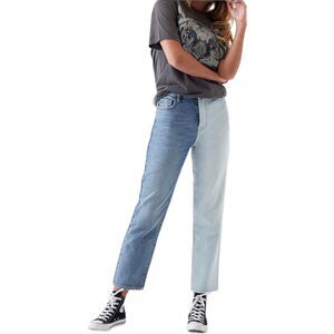 Pacsun High Rise Straight Light Dark Wash Jeans Women’s 28 Button Closure